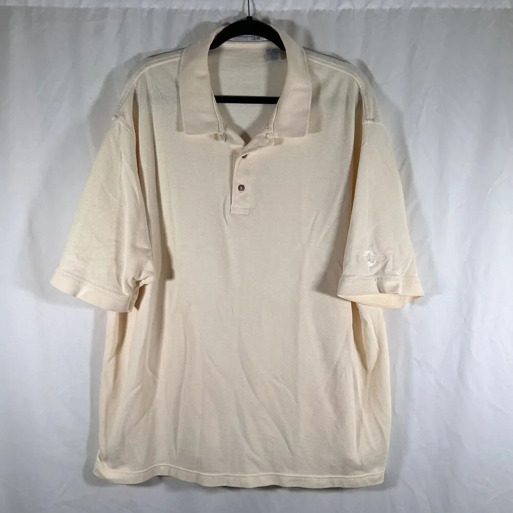 Munsingwear Standard Polo Shirt Men's 2XL Yellow Short Sleeve 1/4 Button Cotton
